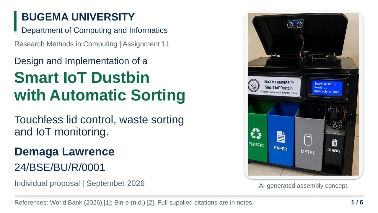 Smart IoT Dustbin — slide 1